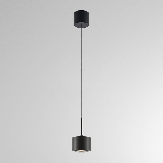 Molto Luce LED hanglamp MAG MINI, zwart, Ø 9 cm, CCT, dimbaar, metaal