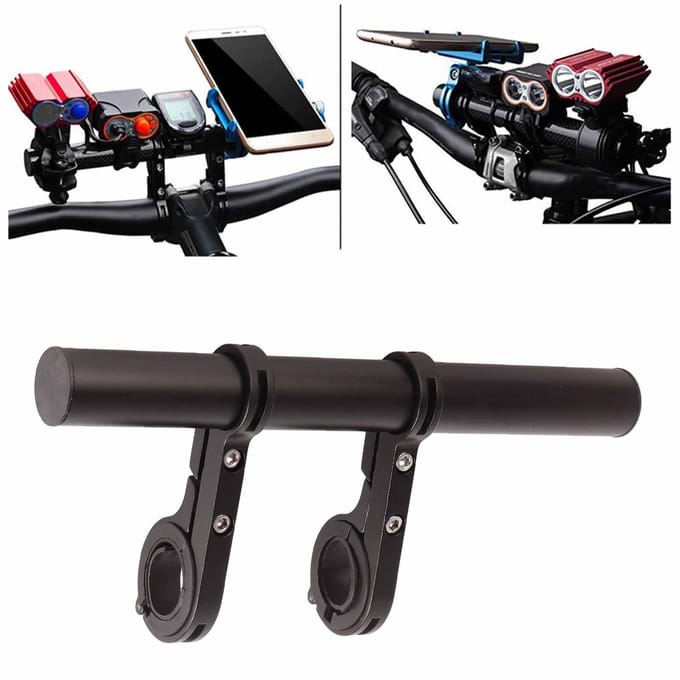 20CM Extendeur de Guidon de Vélo Multifonctionnel en Alliage d'Aluminium Support d'Extension Chronomètre de Vélo gray