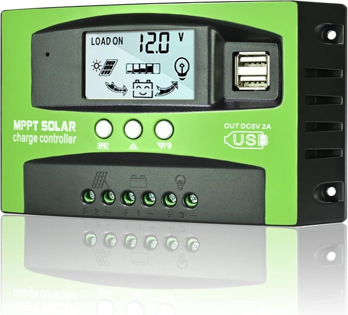 30A MPPT Solar Laadregelaar 12V/24V met LCD Display en Dubbele USB
