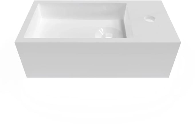DutchLine - Solid.Surface Fontein - Glans Wit Rechts - 440x220x120mm