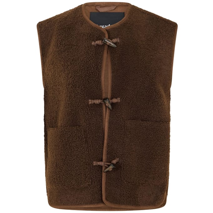 Threadbare Itoje Borg-vest voor dames (Chocolade)