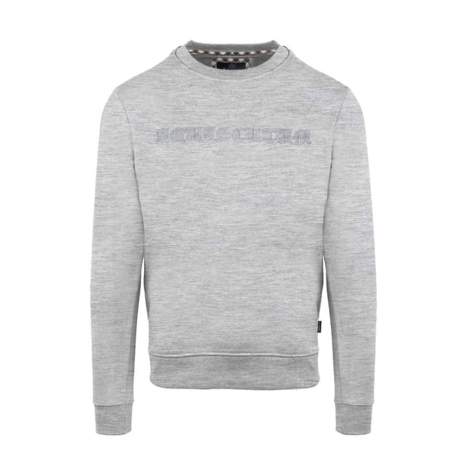 Aquascutum Heren Sweatshirt met geribde kraag (Grijs)