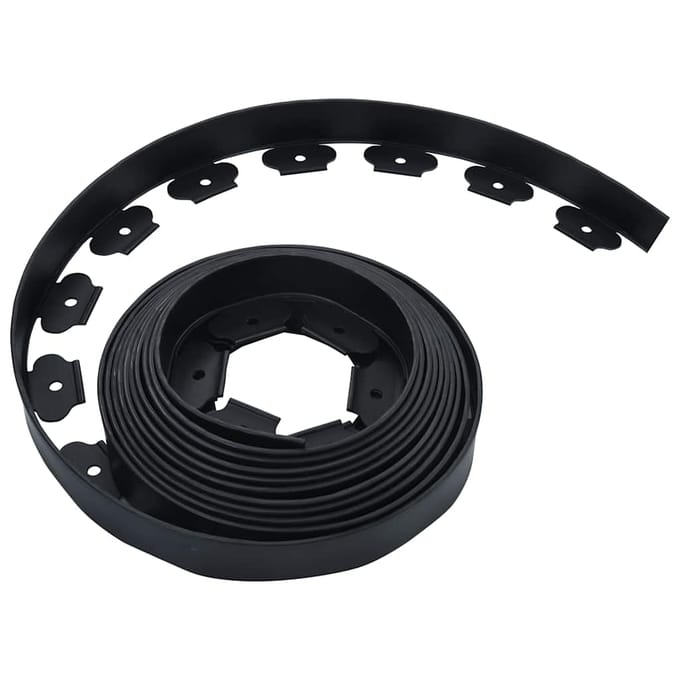vidaXL - Gazonrand - flexibel - met - 30 - pinnen - 10 - m - 5 - cm