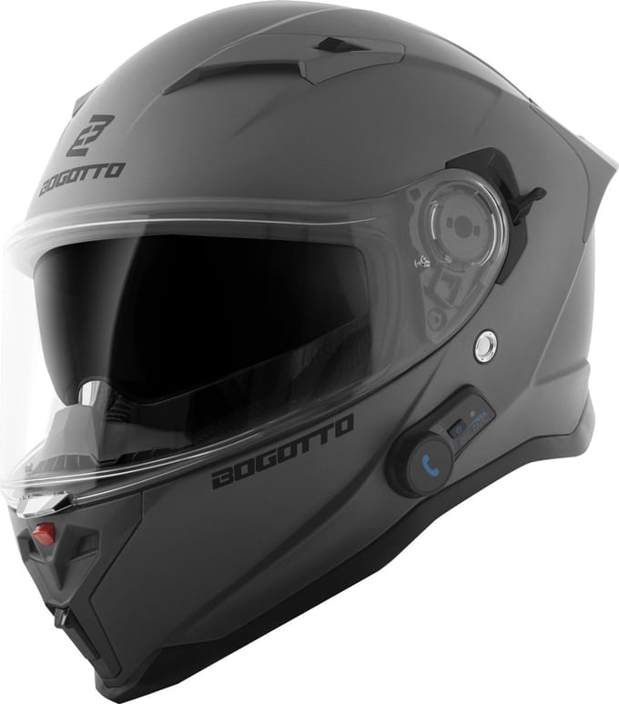 Bogotto H153 BT Mat Grijs Bluetooth Helm - Helm