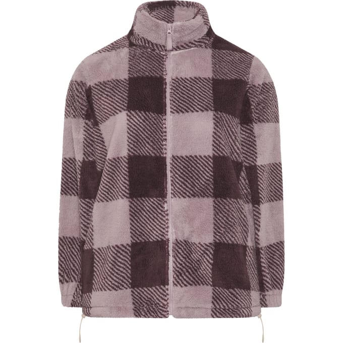 Yours Paars Geruite Fleece Met Ritssluiting Size 50-52