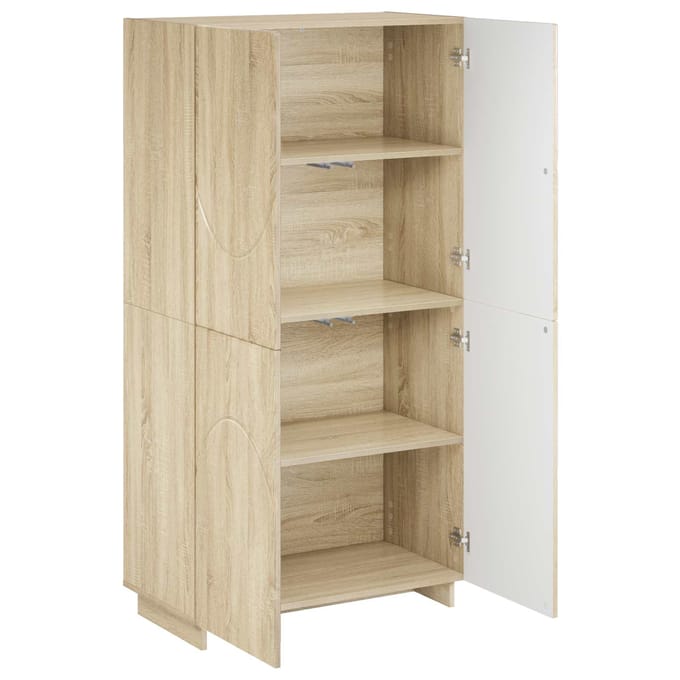 vidaXL - Highboard - Sonoma - Eiken - 79x41x151 - cm - Bewerkt - hout