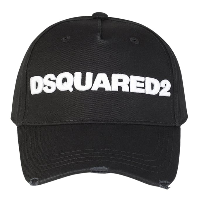 DSQUARED2 wit geborduurd logo zwarte dop