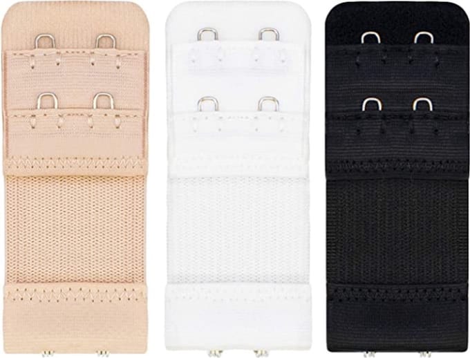 Go Go Gadget - Multipack BH Verlengstukken - met elastiek - zwart, beige en wit