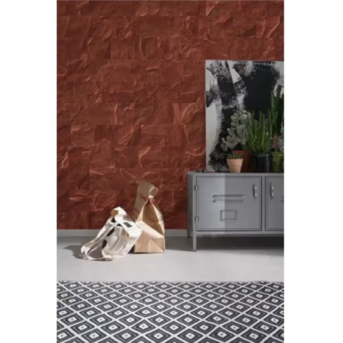 Fotobehang Red Slate Tiles - Meerkleurig - 2,80m X 400cm