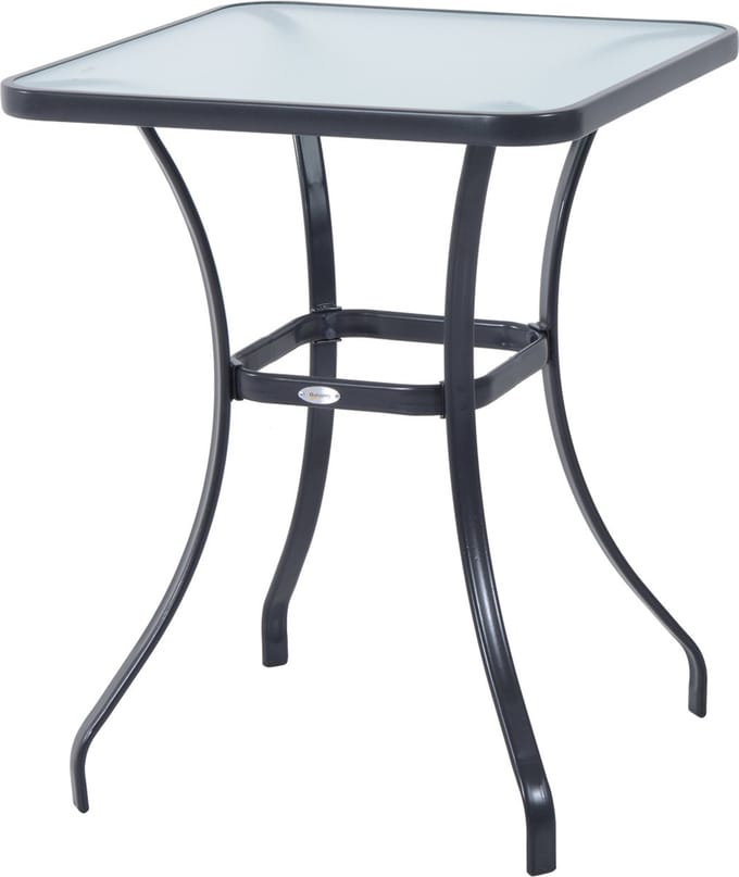 Outsunny tuintafel - gehard glas - 68,5x68,5x84 cm - zwart