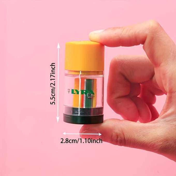 1 taille-crayon multifonctionnel 2 en 1, tendance et portable, taille-crayon rotatif à trou unique pour étudiant avec caoutchouc jaune