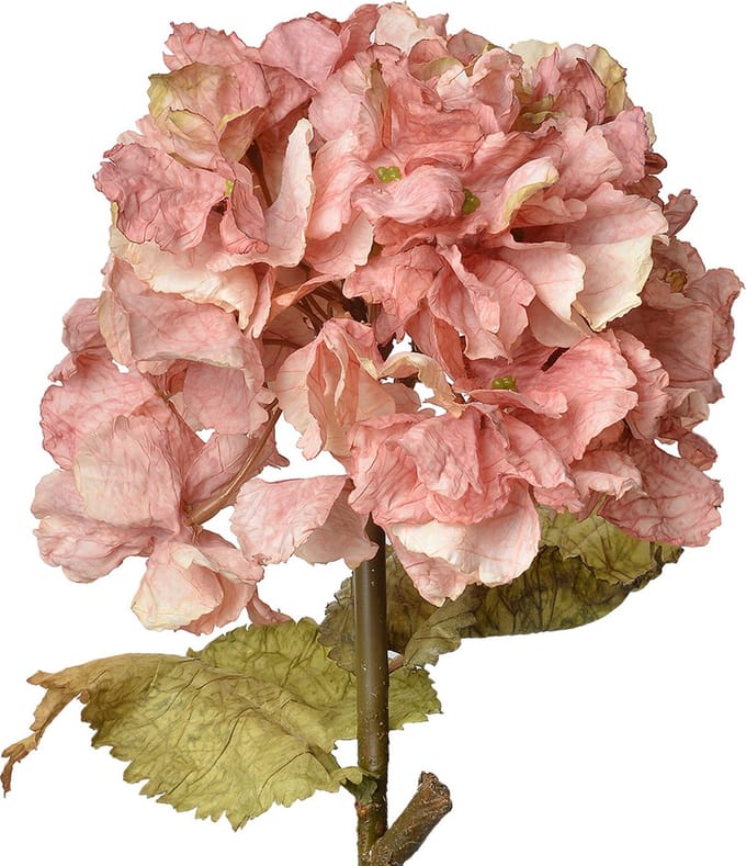 Clayre & Eef Kunstbloem Hortensia 55 cm Roze Kunststof