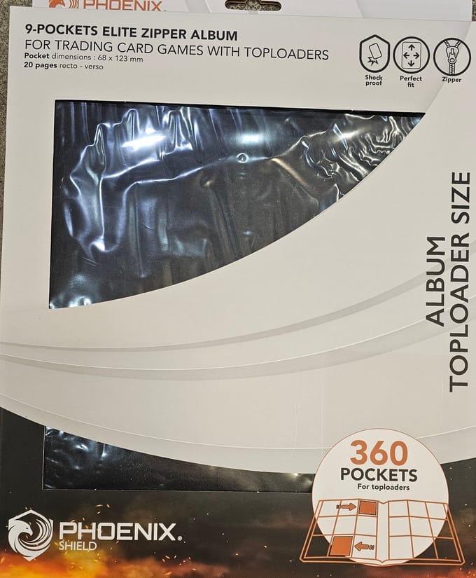 Phoenix Shield binder - deluxe 9-vaks voor toploaders - 360 kaarten - zwart