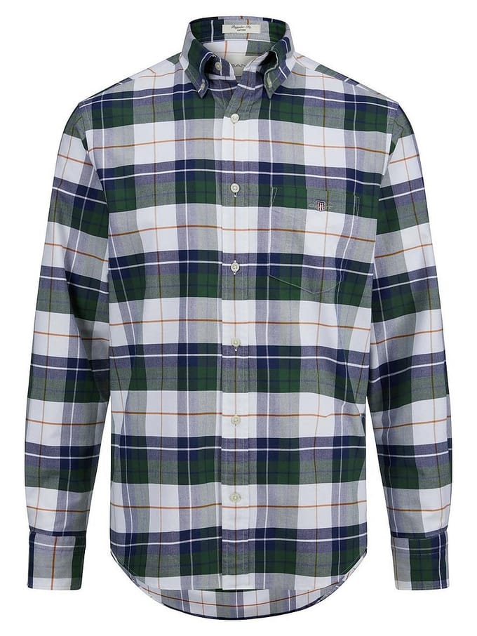Casual overhemd Gant Regular Fit groen button-down boord