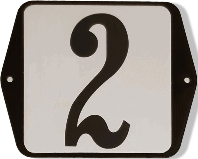 Huisnummer standaard nummer 2