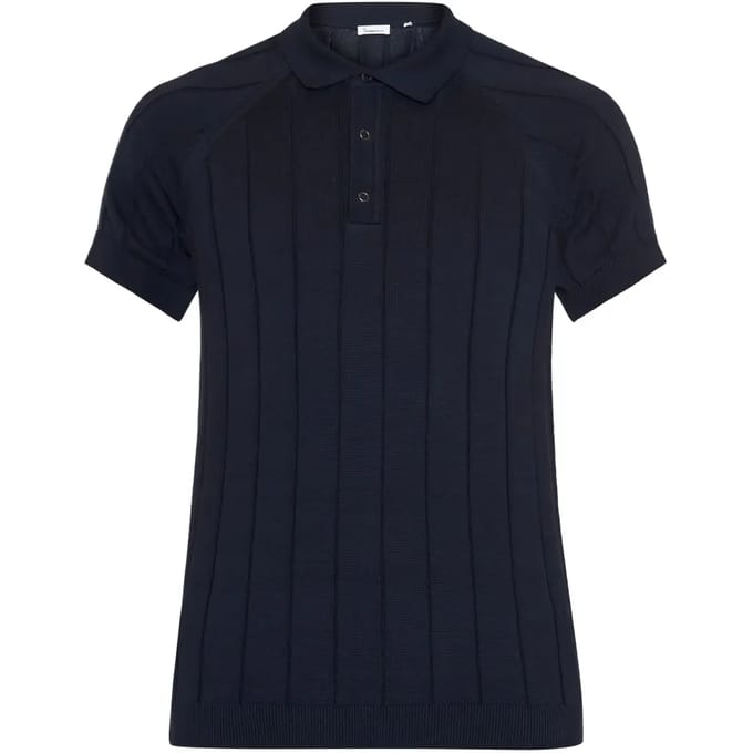 Knowledge Cotton Polo - Slim Fit - Blauw - XXL