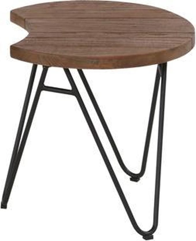 Hartman Bijtafel Sophie Teak Half Moon Zwart - Ø50 x H 45cm