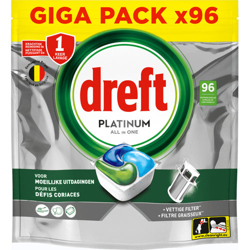 Dreft Vaatwastabletten Platinum All In One Original - 96 stuks