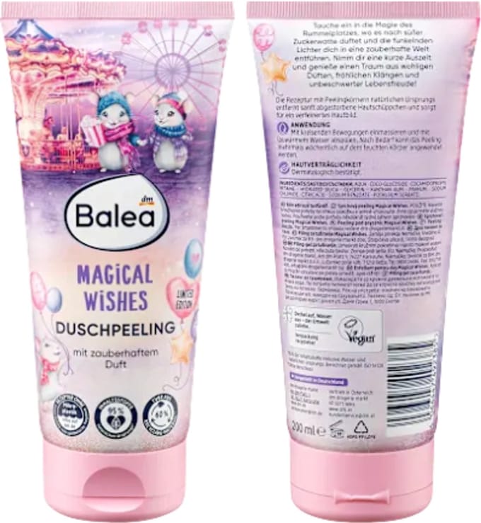 Kerst Douchepeeling Balea Magical Wishes - 200 ml | Limited Edition Winter - Kerst 2024 - Douchegel met Kerstgeur