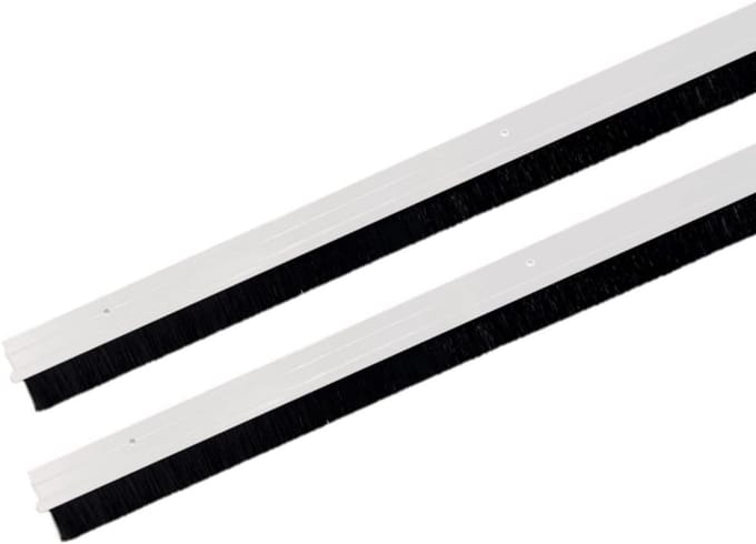 Deurborstel - Tochtstrip - Tocht Weren - Aluminium Frame - 2 x 100 cm - Wit