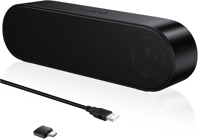 Mini Soundbar - PC Luidspreker - Muziek Luisteren - 3D Surround Stereo - Slank Ontwerp - Zwart
