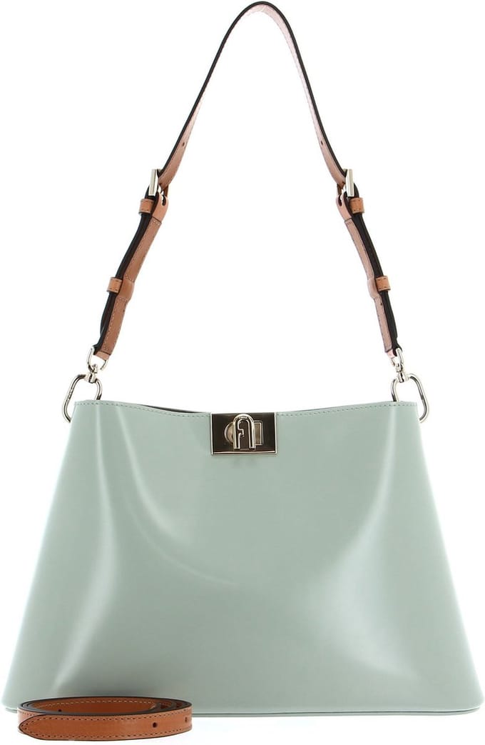FURLA Leren Schoudertas Fleur Shoulder Bag Felce Mintgroen