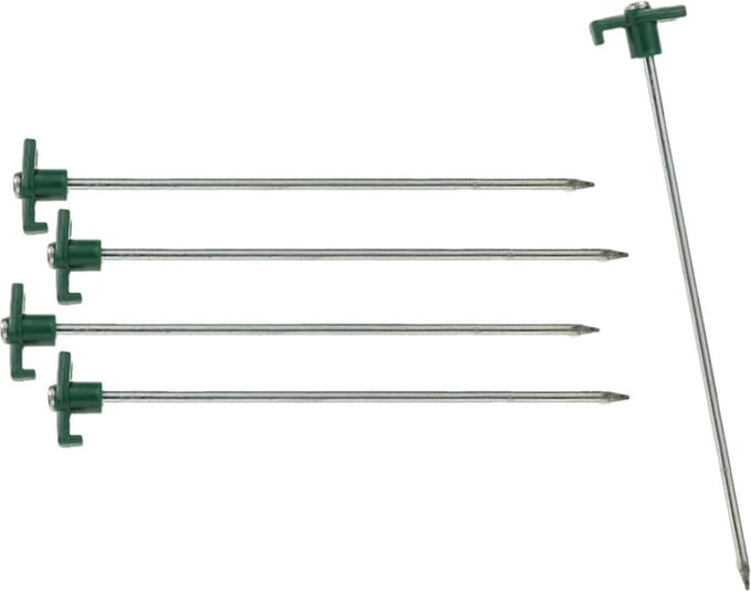 Grondpennen/tentharingen - 16x st - metaal met haak - 25 cm - rotspennen