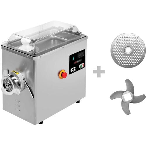 GGM Gastro Elektrischer Fleischwolf - Größe 32 - 600kg/h - 2,2 kW - 1400 U/min - mit Kühlung Zilver
