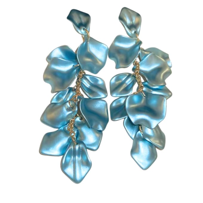 Oorbellen- Cyril -blauw metallic-Charme Bijoux