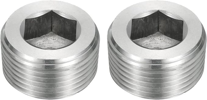 2 Stuks RVS Buisstop met Manneschroefdraad NPT 1 Inch voor Afdichting