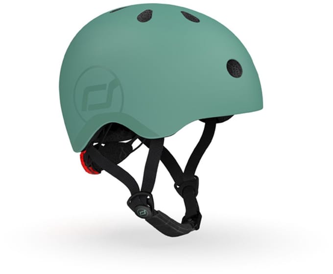 Scoot & Ride Helmet – Kinderhelm – S 51-55 cm – LED achterlicht – magnetische sluiting – verstelbaar – Forest