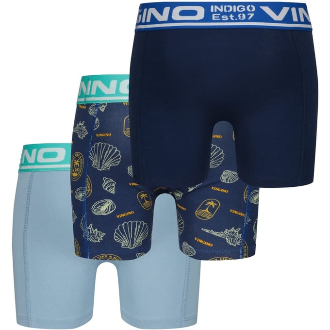 Vingino Boys B-so26 Sea 3 Pack Boxer Dusk Blue Talla: L | Ropa Interior Outlet | Unisex | Azul