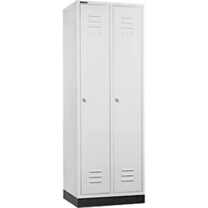 Schäfer Shop Select Kledinglocker, met 2 compartimenten, met fitting, cilinderslot, lichtgrijs/lichtgrijs