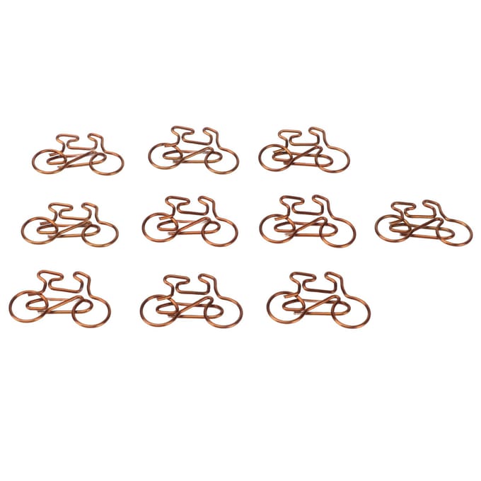 100 Stuks Grappige Paperclips Schattige Fietsvorm Galvaniseerproces Paperclips voor Kantoren Thuis brown
