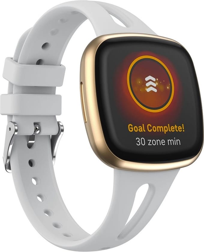 Siliconen bandje - geschikt voor Fitbit Versa 4 / Sense 2 - grijs - maat S
