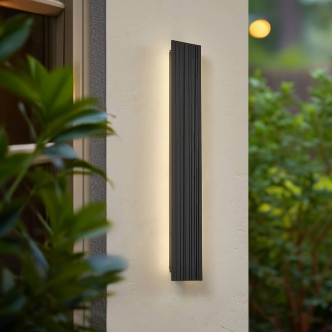 Lucande LED buiten wandlamp Melira, lengte 60 cm, antraciet