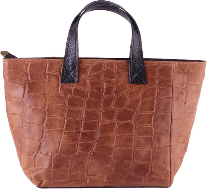 Giuliano handtas Adelaide - Cognac - Dames - Made in Italy