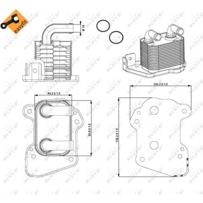 Olie radiator, motorolie  NRF 31345