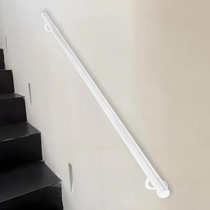 Metalen trapleuning - Wandsteun handgreep - Veilig traplopen - Aanpasbare lengtes - Tot 600cm - Wit