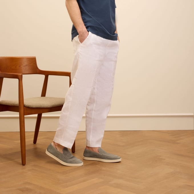 Van Lier - Heren - Grijs/blauwe Lugano suède loafers - Maat 42