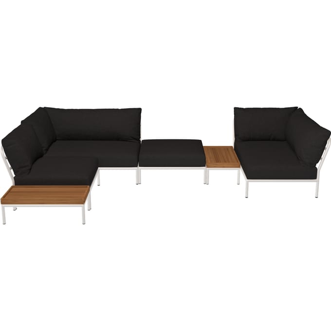 HOUE LEVEL 2 Loungestoel Gedempt wit - Sunbrella Heritage - Char