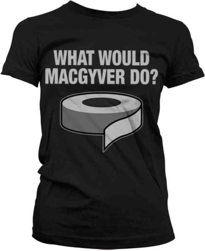 MacGyver Dames Tshirt -M- What Would MacGyver Do Zwart