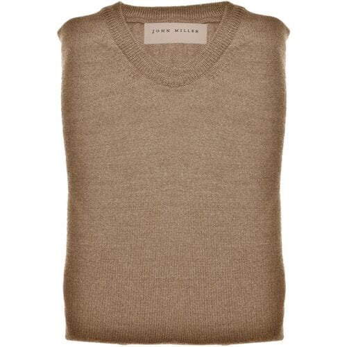 John Miller Trui Merino R-Neck Midden Bruin / male