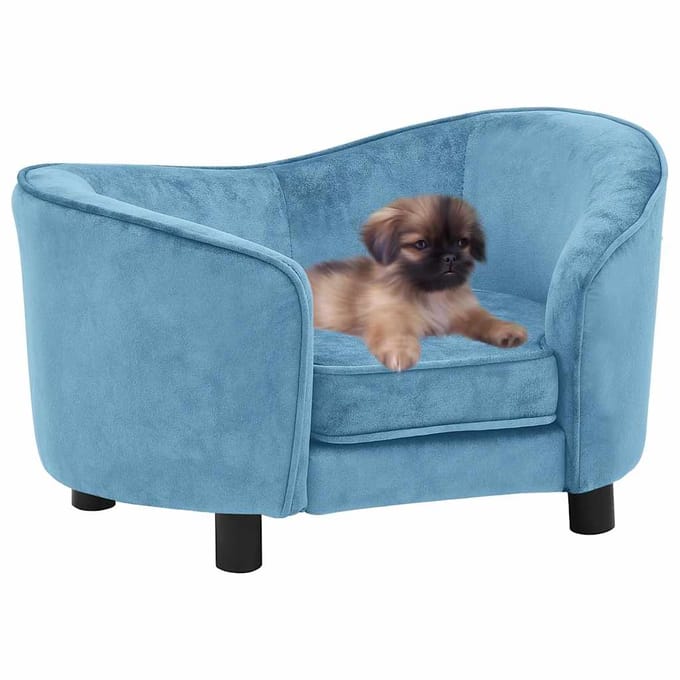 vidaXL - Hondenbank - 69x49x40 - cm - pluche - turquoise