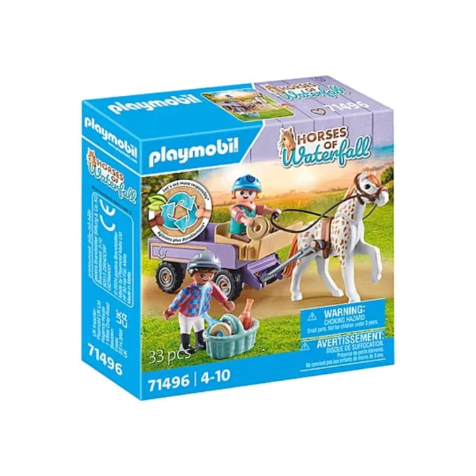 Constructiespeelgoed voor kinderen + koets en pony Playmobil