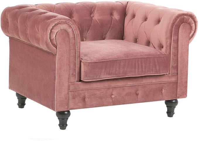 CHESTERFIELD - Chesterfield fauteuil - Perzik - Fluweel