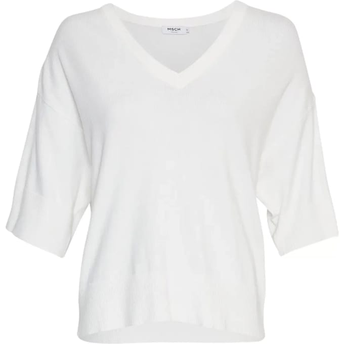 Oversized T-shirt van viscose met V-hals, model 'Eslina'