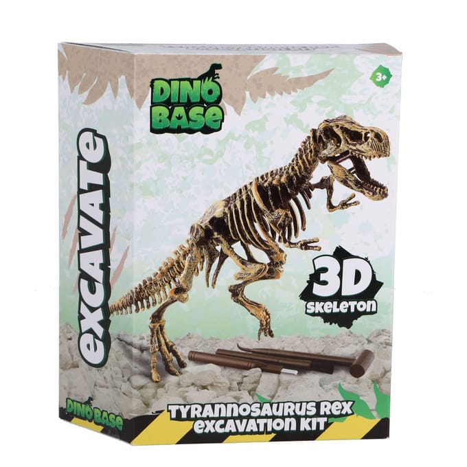 Dino Base speelgoed T-Rex 3D uitbikset - dinobot skelet opgraven.