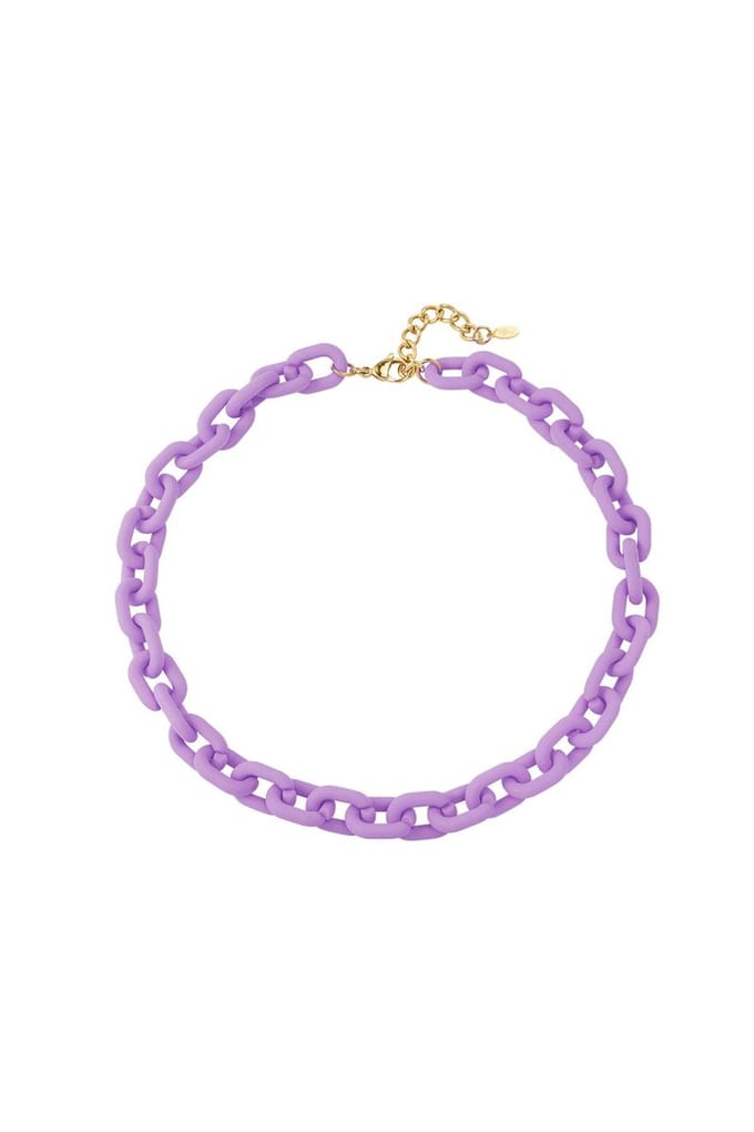Ketting- Collier- kleurrijk - paars - Yehwang