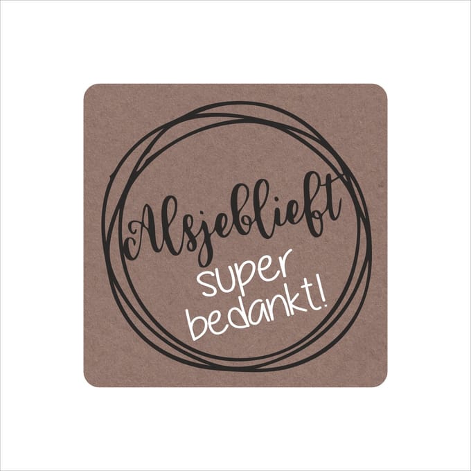 Sluitstickers - Sluitzegels - Alsjeblieft super bedankt - Rol Van 250 Stuks - Etiketten - Kraft